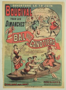 A „Le Bal des Canotiers” plakát Bougivalban, 1875 körül